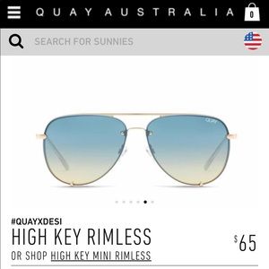 QUAY X DESI High Key Mini Rimless Sunnies